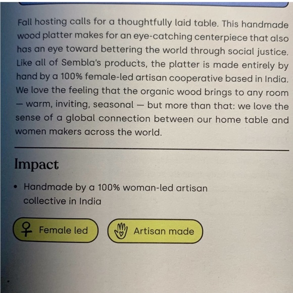 Gorgeous Sembla handmade wooden platter - Picture 8 of 11